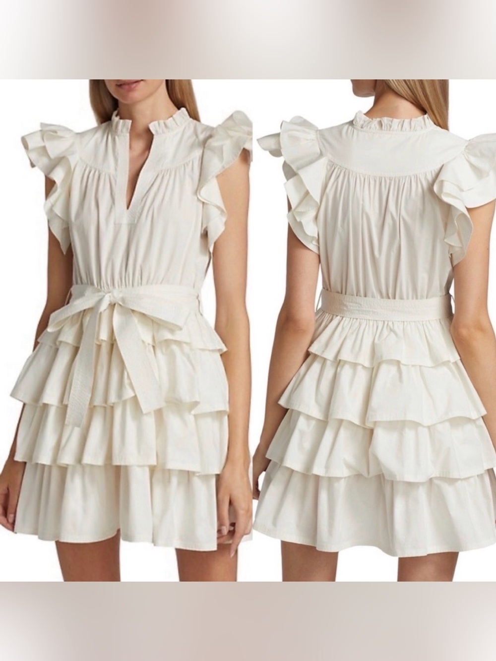 ULLA JOHNSON Lulua Ruffled Cotton Mini Dress